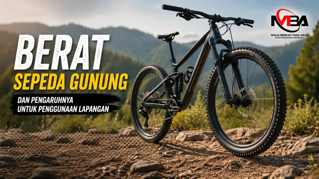 Sepeda gunung di medan outdoor dengan desain kokoh yang memengaruhi berat sepeda gunung