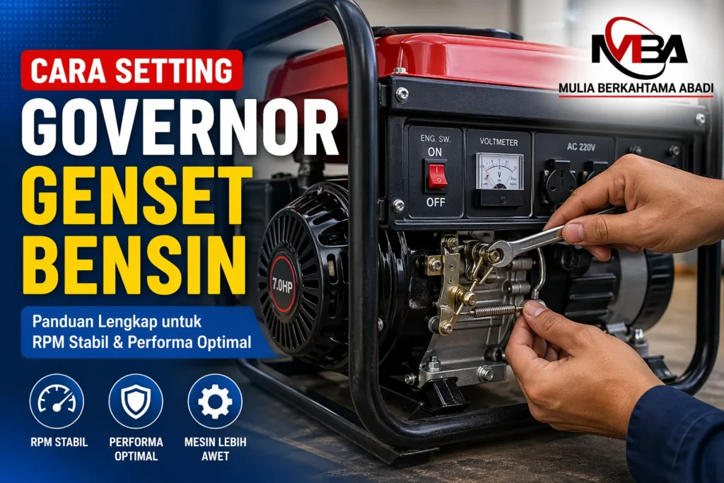 Cara setting governor genset bensin untuk menjaga RPM tetap stabil dan performa mesin optimal