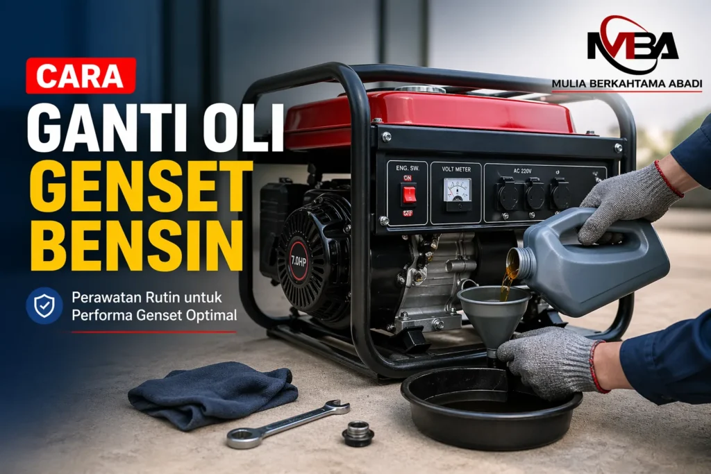 Cara ganti oli genset bensin untuk menjaga performa mesin dan operasional tetap optimal