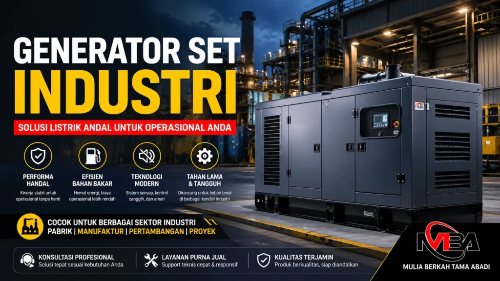 Generator set untuk industri sebagai solusi listrik operasional pabrik dan manufaktur