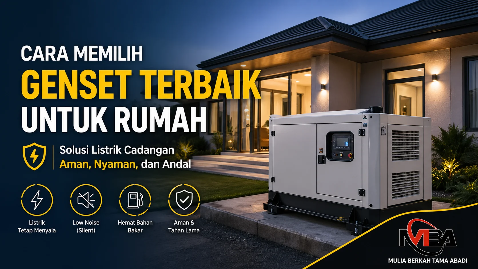 Genset terbaik untuk rumah sebagai solusi listrik cadangan yang aman dan andal