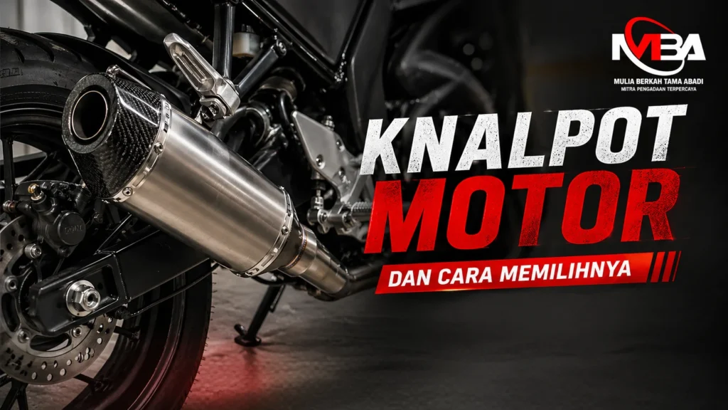 Knalpot motor dengan desain stainless terpasang pada motor untuk meningkatkan performa dan suara