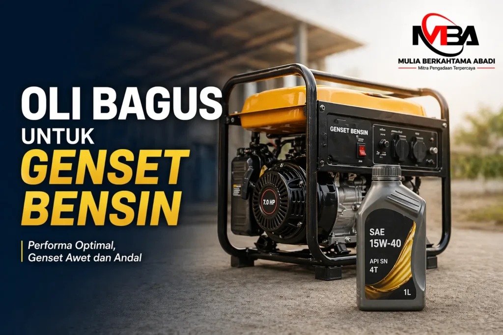 Ilustrasi oli yang bagus untuk genset bensin untuk perawatan mesin dan operasional listrik cadangan