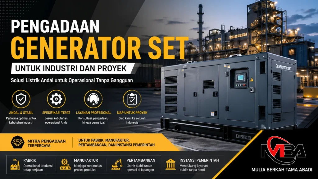 Pengadaan generator set untuk kebutuhan industri, manufaktur, dan proyek operasional