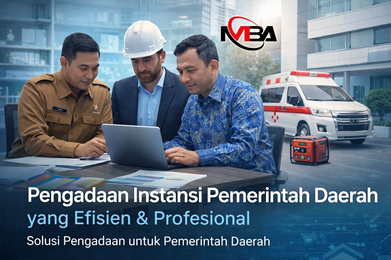 Proses pengadaan instansi pemerintah daerah bersama vendor profesional untuk kendaraan dinas dan genset operasional
