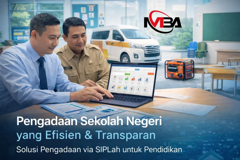 Proses pengadaan sekolah negeri melalui SIPLah dengan vendor penyedia untuk kebutuhan fasilitas pendidikan dan operasional sekolah