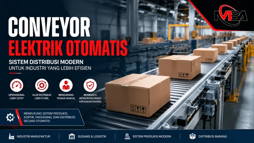 Conveyor elektrik otomatis untuk sistem distribusi industri modern