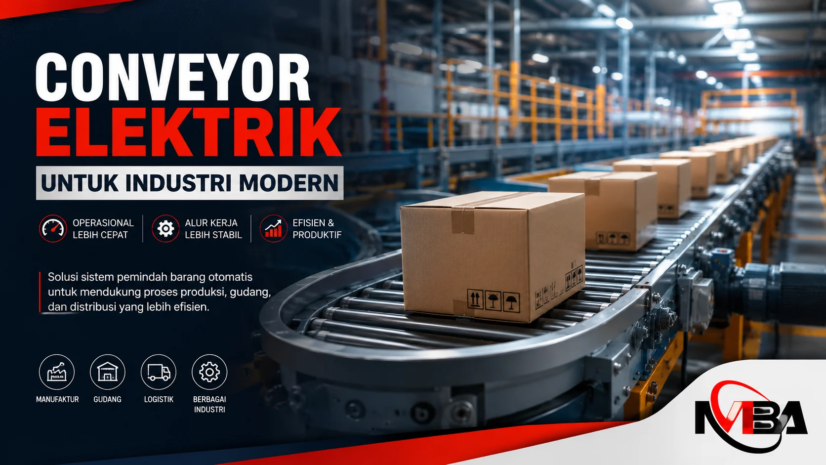 Conveyor elektrik untuk industri modern dan sistem distribusi barang