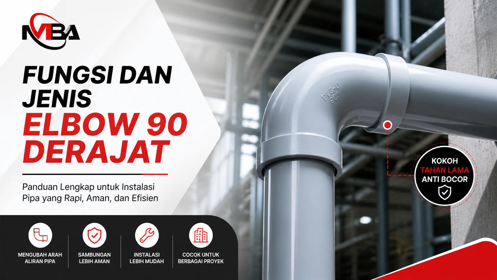 Fungsi dan jenis fitting pipa elbow 90 derajat untuk instalasi perpipaan