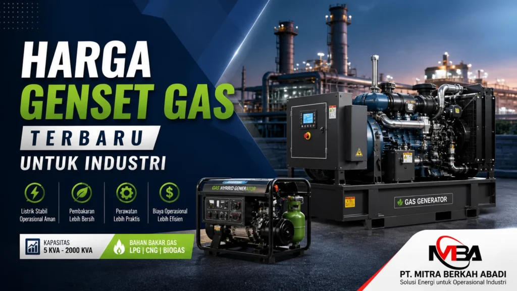 Harga genset gas terbaru untuk kebutuhan industri
