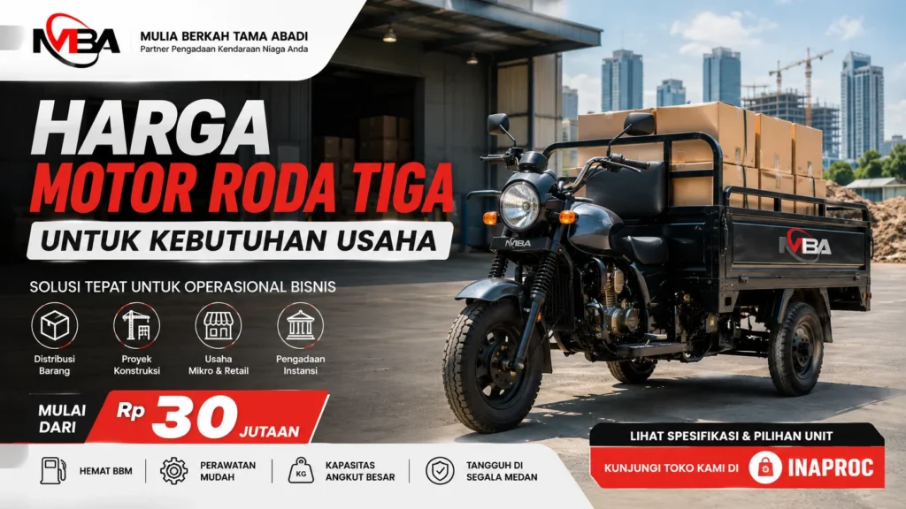Harga motor roda tiga untuk kebutuhan usaha dan operasional