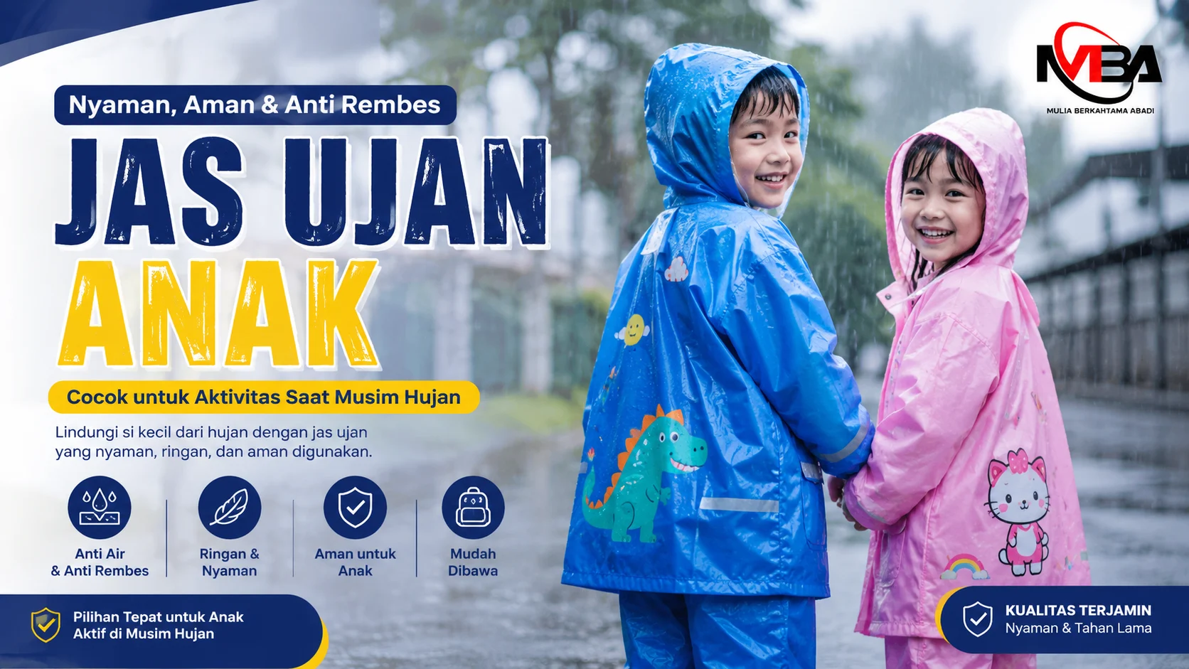 Rekomendasi jas ujan anak yang nyaman digunakan
