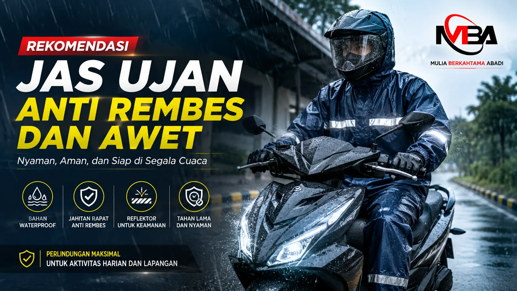 Rekomendasi jas ujan anti rembes dan awet untuk aktivitas harian
