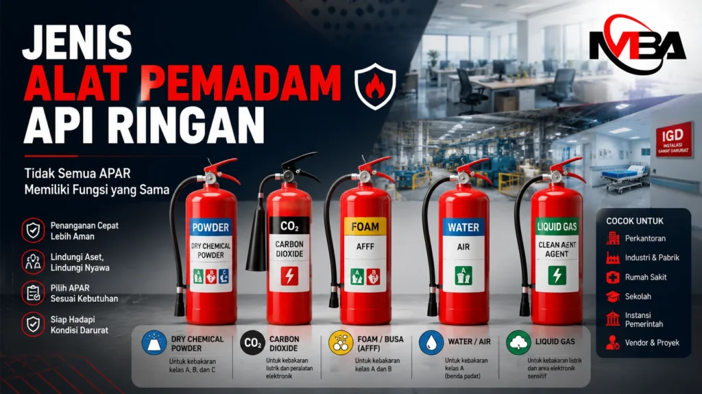 Jenis alat pemadam api ringan untuk berbagai kebutuhan