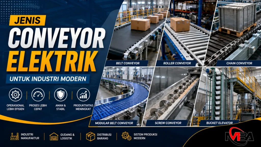 Jenis conveyor elektrik untuk industri modern dan distribusi barang