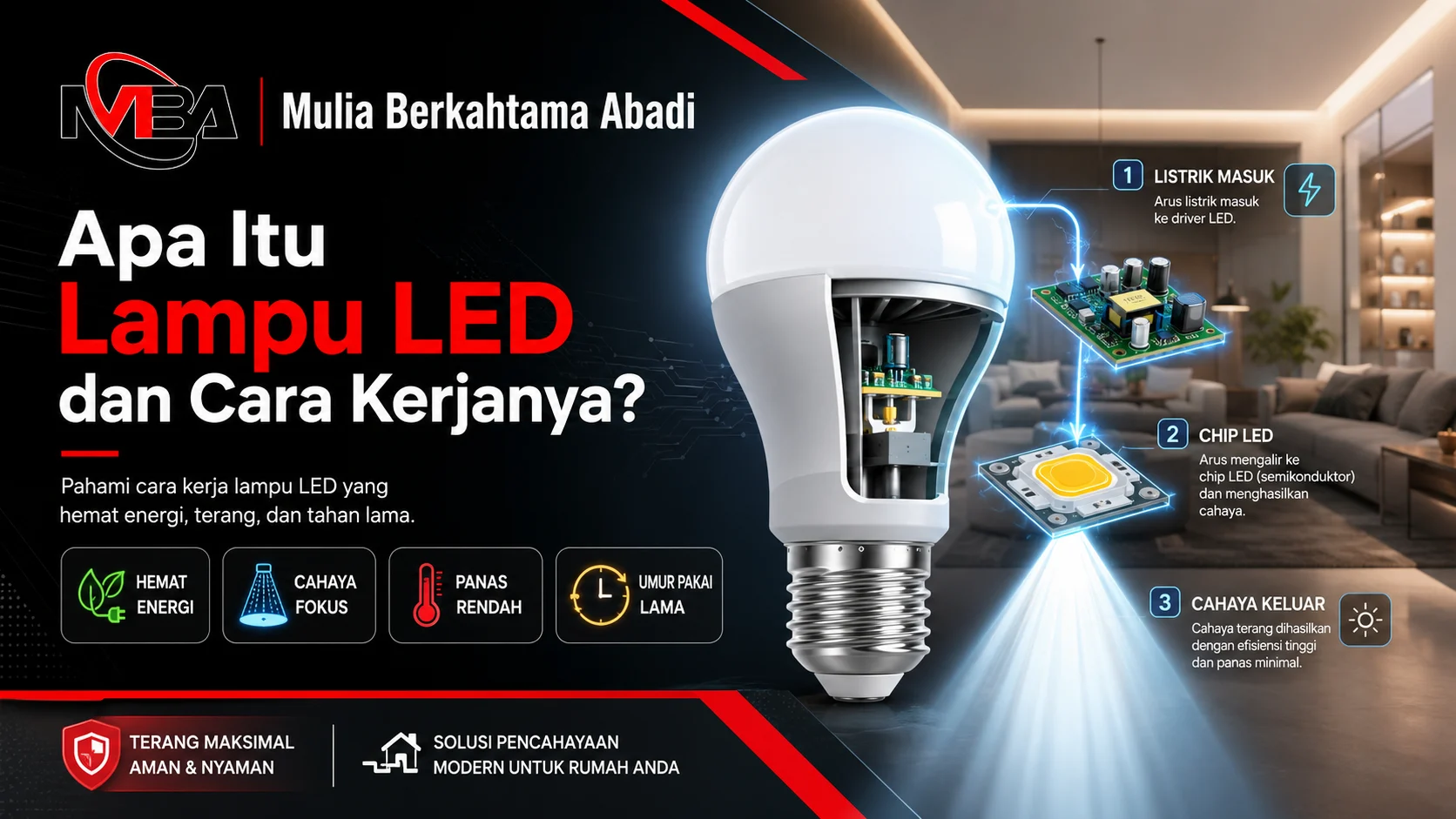 penjelasan lampu LED dan cara kerjanya bersama Mulia Berkahtama Abadi.