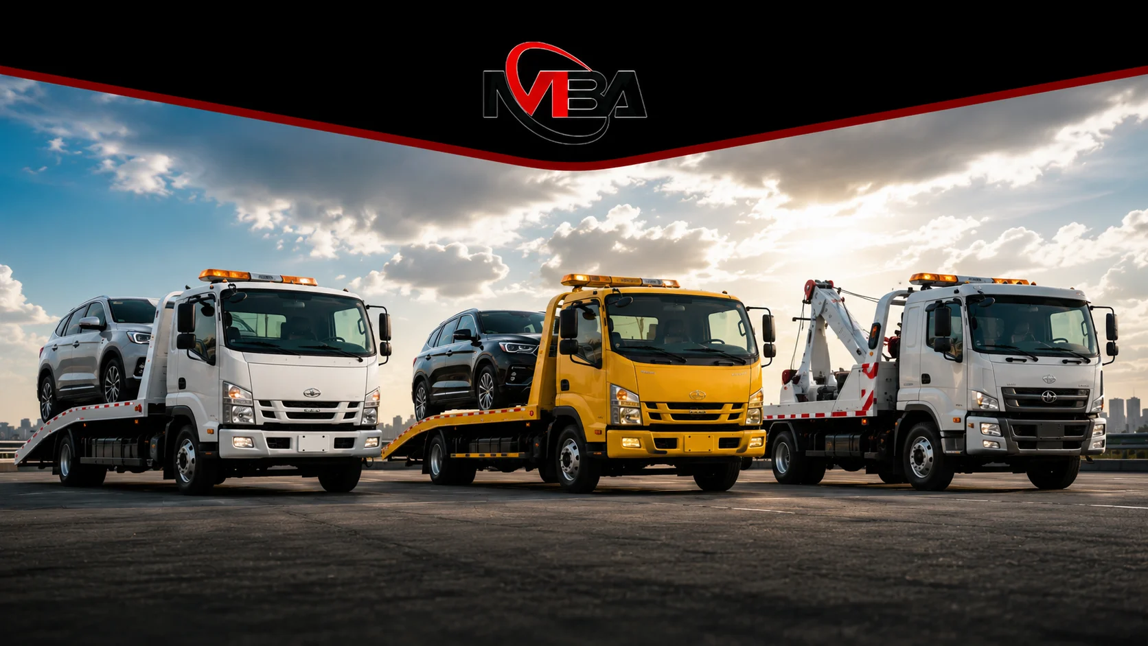 Mobil towing flatbed dan wheel lift dengan berbagai kapasitas angkut untuk mendukung proses evakuasi kendaraan secara aman dan efisien