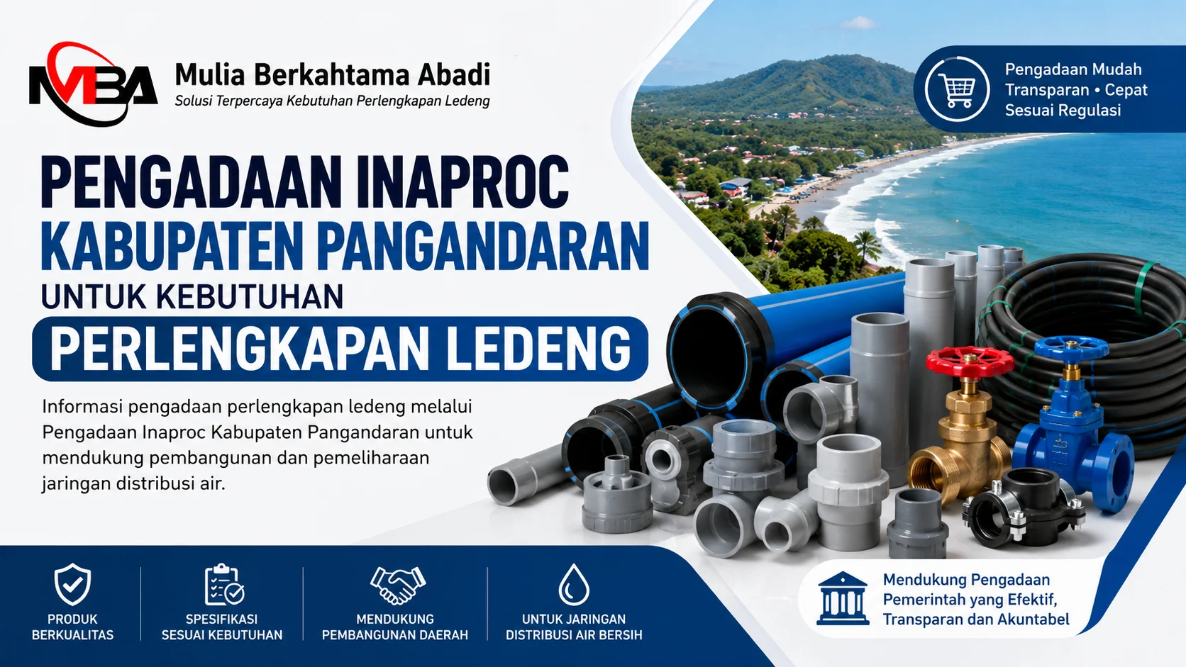 ilustrasi gambar pengadaan inaproc kabupaten pangandaran untuk kebutuhan perlengkapan ledeng dalam mendukung pembangunan dan pemeliharaan jaringan distribusi air