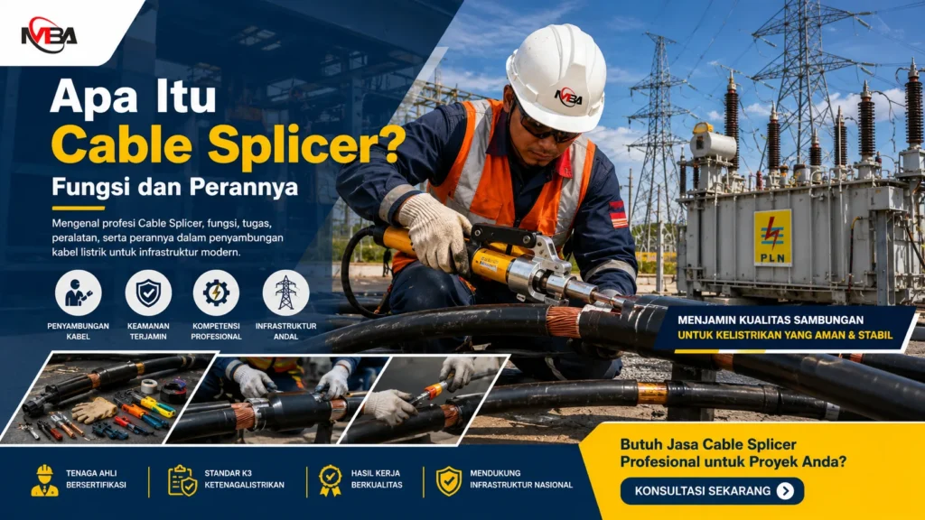 Apa Itu Cable Splicer? Teknisi profesional melakukan penyambungan kabel listrik pada infrastruktur kelistrikan modern