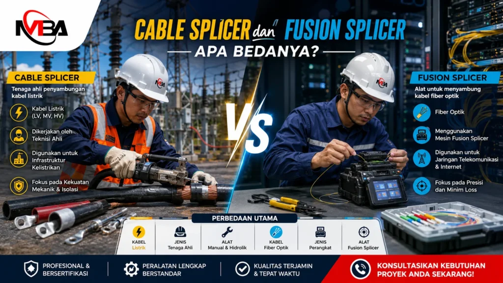 Cable Splicer dan Fusion Splicer: perbandingan penyambungan kabel listrik dan fiber optik dalam proyek infrastruktur jaringan