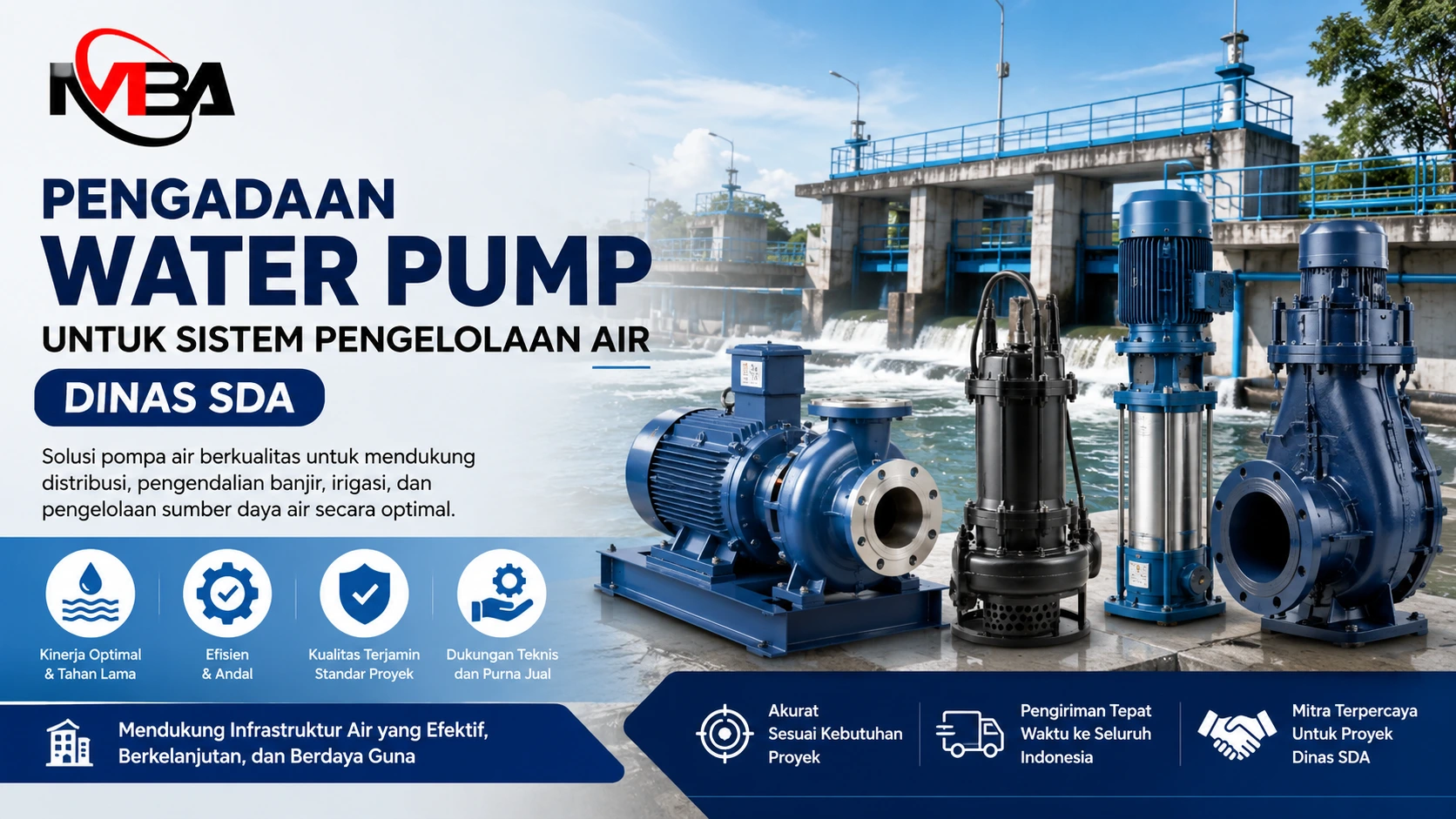 Pengadaan Dinas SDA di Inaproc untuk water pump sistem pengelolaan air, pompa industri, irigasi, pengendalian banjir, dan infrastruktur sumber daya air
