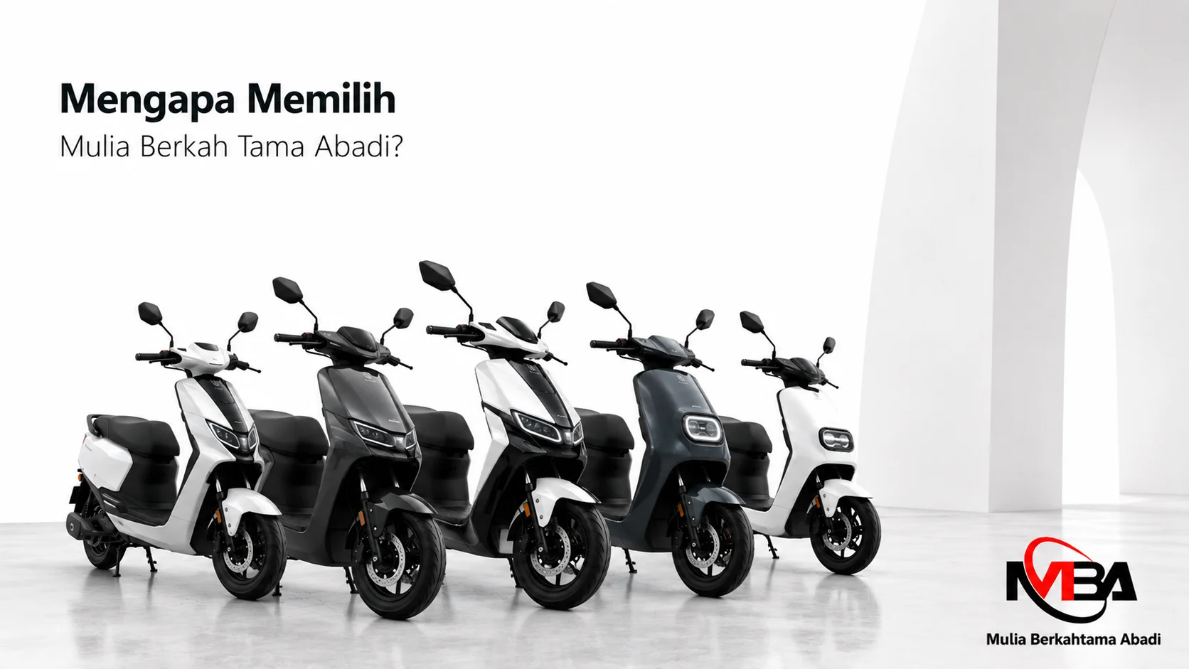 Deretan motor listrik modern sebagai solusi kendaraan operasional untuk pengadaan instansi pemerintah melalui INAPROC.