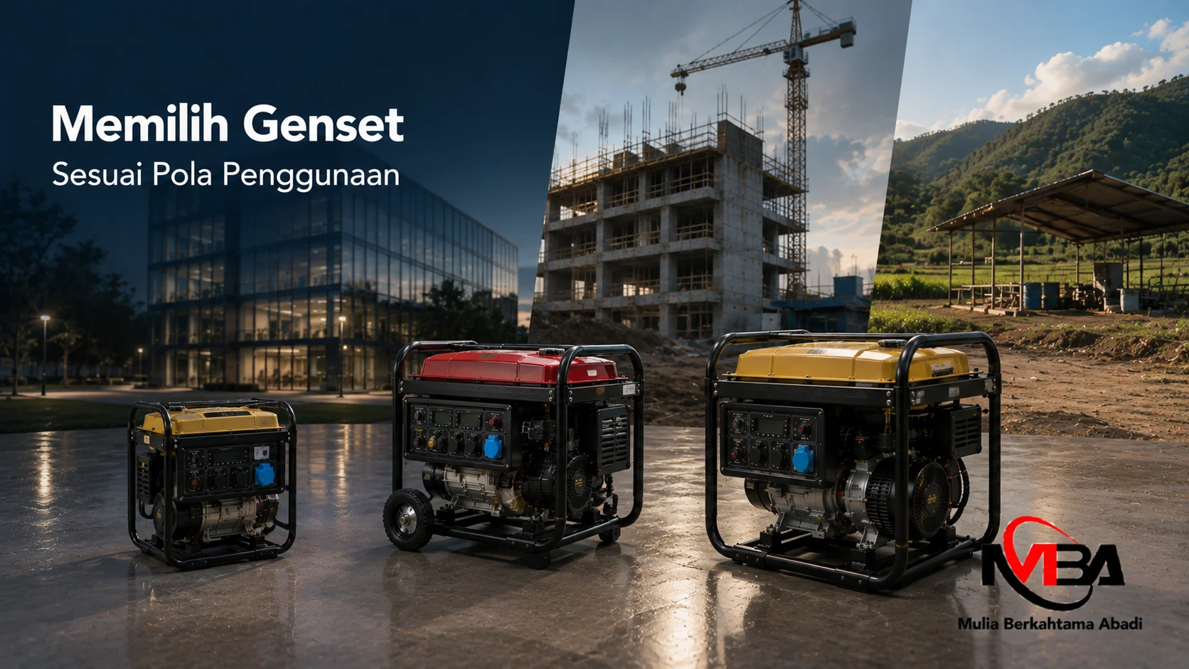 Portable genset dengan kapasitas berbeda untuk kebutuhan kantor, proyek, dan operasional lapangan.
