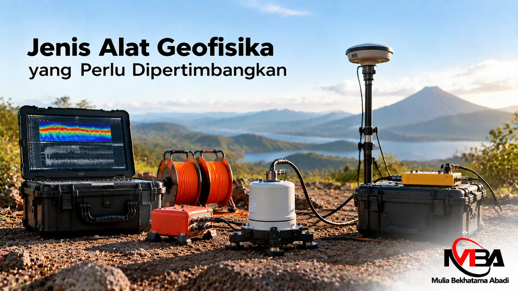 Jenis alat geofisika yang digunakan untuk survei lapangan dengan perangkat akuisisi data dan sensor pengukuran bawah permukaan.