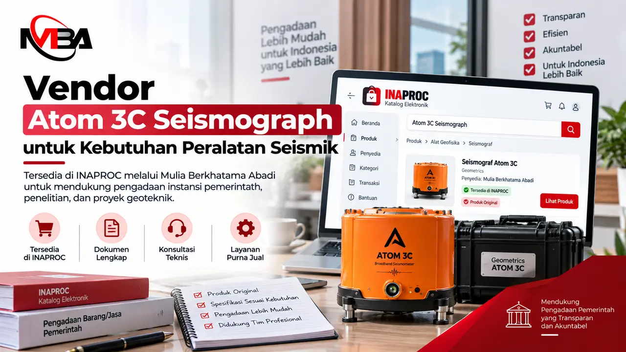 Vendor Atom 3C Seismograph untuk kebutuhan peralatan seismik dan pengadaan alat geofisika melalui INAPROC.