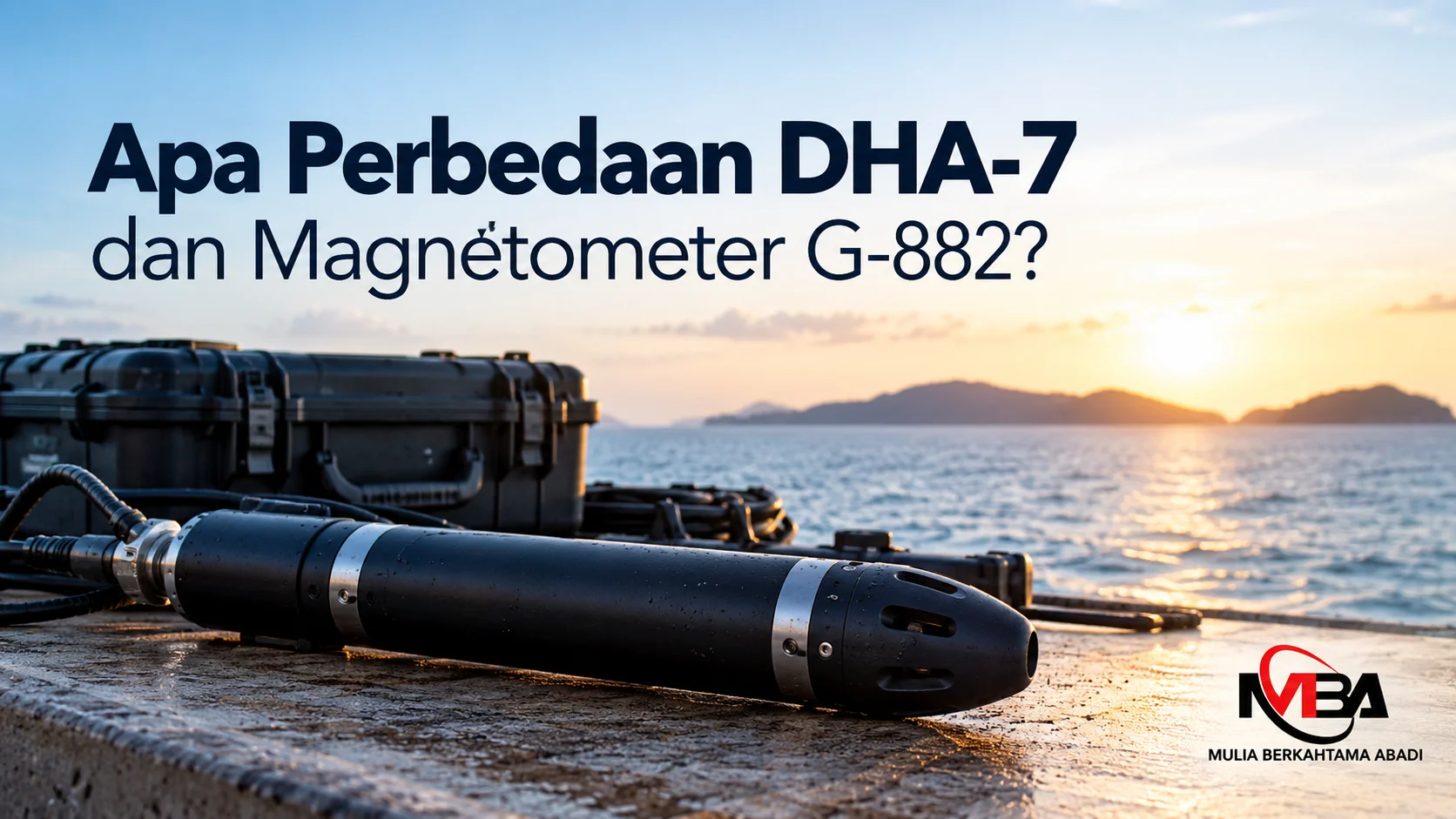 DHA-7 Hydrophone dan Magnetometer G-882 untuk kebutuhan pengukuran dan penelitian kelautan dengan latar laut realistis.